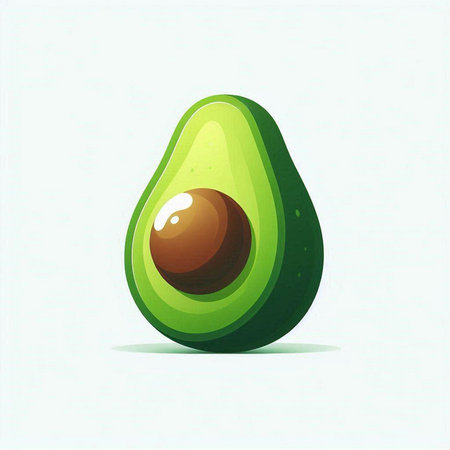 Avocado isolated on white background. Vector illustration. Eps 10.のイラスト素材