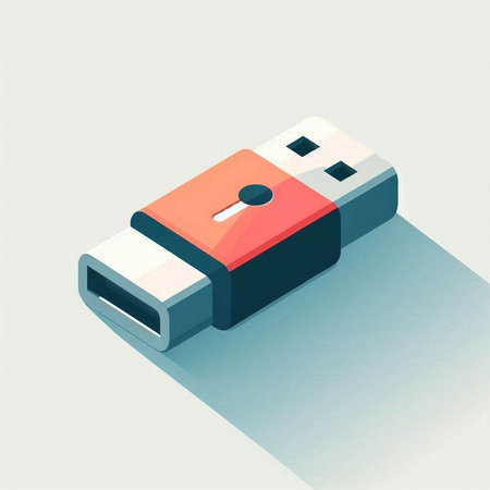 Usb flash drive icon, vector illustration. Flat design style.のイラスト素材