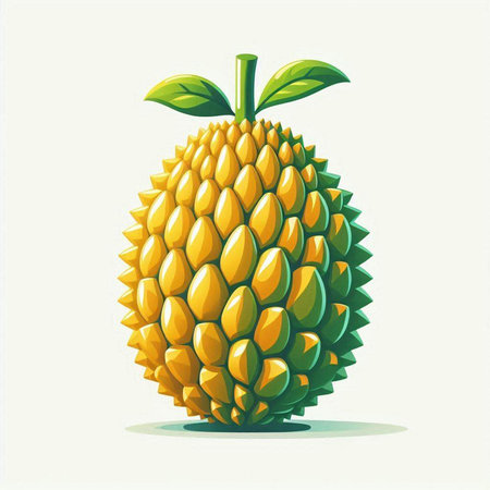 Illustration of durian fruit on white background. Vector illustration.のイラスト素材