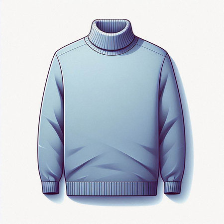 Blue sweater isolated on a white background. 3d rendering, 3d illustration.