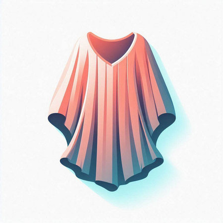Illustration of a pink blouse isolated on a white background.
