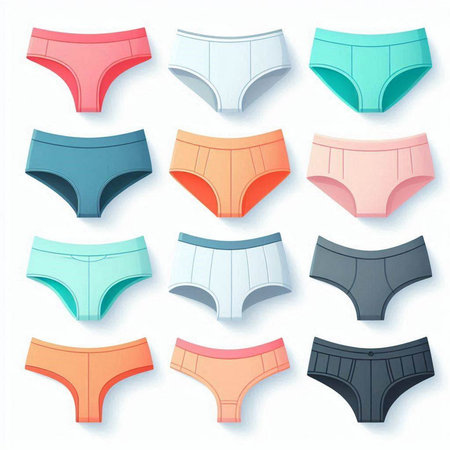 Women's panties isolated on white background. Vector illustration. Eps 10.