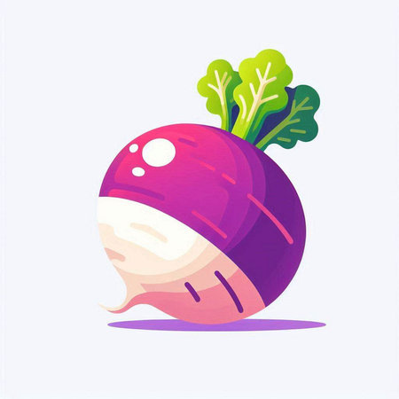 Radish. Vector illustration. Isolated on a white background.