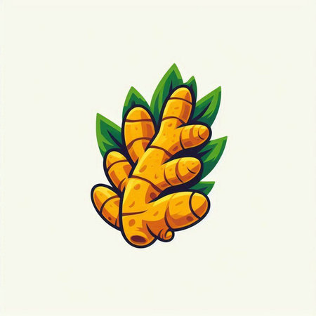 Turmeric vector icon. Turmeric logo. Turmeric vector icon