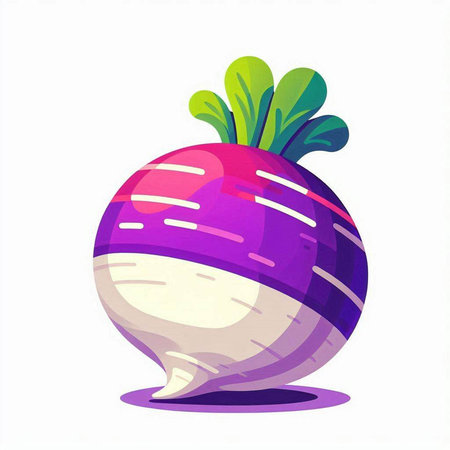 Radish. Vector illustration. Isolated on a white background.
