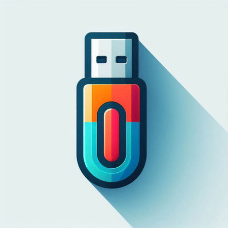 usb flash drive icon, flat design best vector icon with long shadow