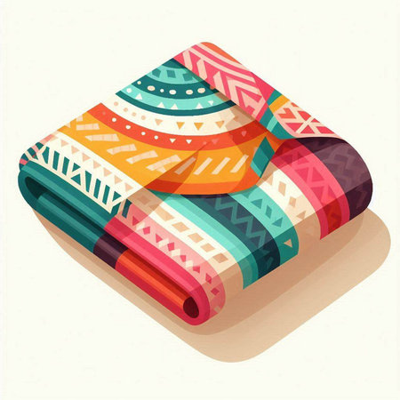Vector illustration of a stylized book with multicolored sheets.