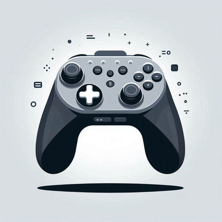 Gamepad vector illustration in flat design style. Video game controller.