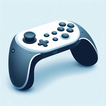 Game controller on blue background. 3d rendering. Computer digital drawing.