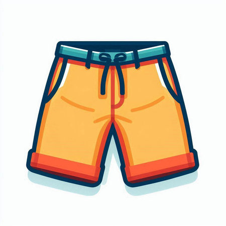 Swimming trunks isolated on a white background. Vector illustration.