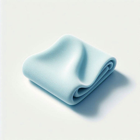 Blue cotton towel isolated on white background. 3d render illustration.