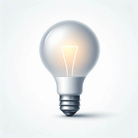 Glowing light bulb on a white background. Eps 10 vector file.のイラスト素材