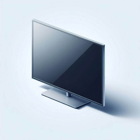 TV display isolated on a white background. 3d render illustration.のイラスト素材