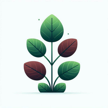 Ecology concept with green leaves on white background. Vector illustration.のイラスト素材