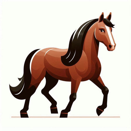 Horse isolated on white background. Vector illustration of a horse.のイラスト素材