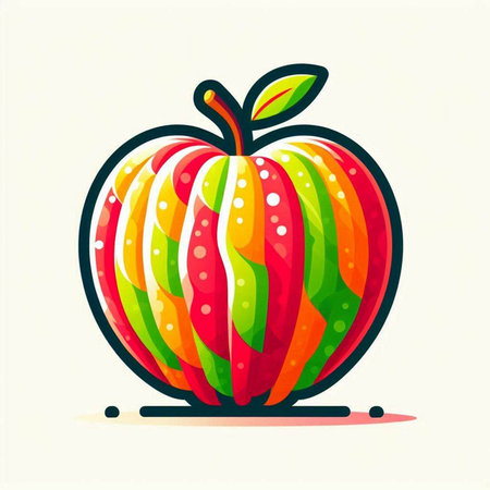 Colorful apple on white background. Vector illustration. Eps 10.のイラスト素材