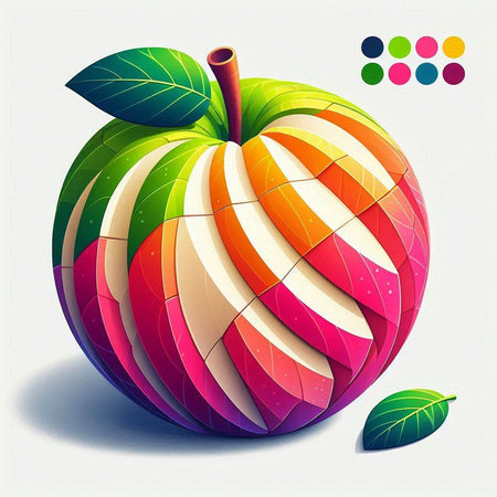 abstract colorful apple on a white background, vector illustration, eps 10のイラスト素材