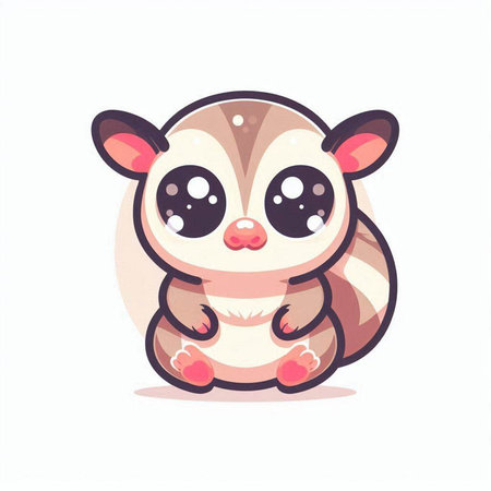 Cute cartoon chipmunk. Vector illustration isolated on white background.のイラスト素材