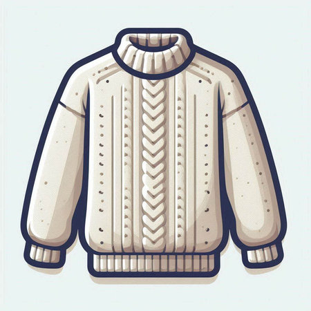 Woolen sweater. Isolated on white background. Vector illustration.のイラスト素材