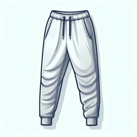 Vector illustration of sport pants on a light background. Front view.のイラスト素材