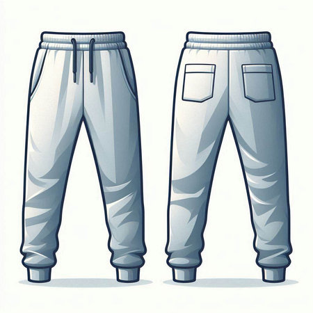Vector illustration of a male and female pants on a white background.のイラスト素材