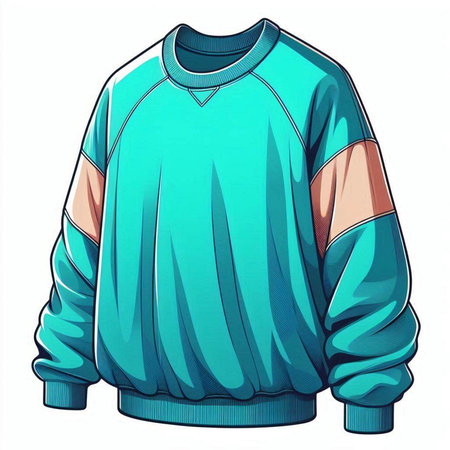 Illustration of a blue hoodie isolated on a white background.のイラスト素材