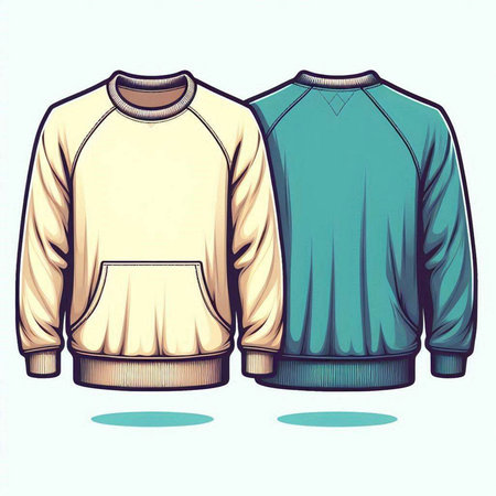 Illustration of a long sleeve t-shirt and hoodie.のイラスト素材