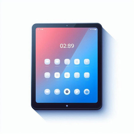 Tablet computer with calendar app on the screen. Vector illustration.のイラスト素材