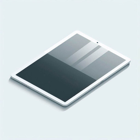 Tablet computer isolated on a white background. 3D rendering.のイラスト素材
