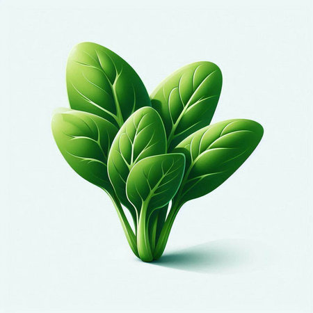 Illustration of fresh spinach on a white background. Vector illustration.のイラスト素材