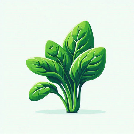 Spinach icon isolated on white background. Vector Illustration.のイラスト素材