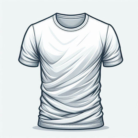 White t-shirt isolated on a white background. Vector illustration.のイラスト素材