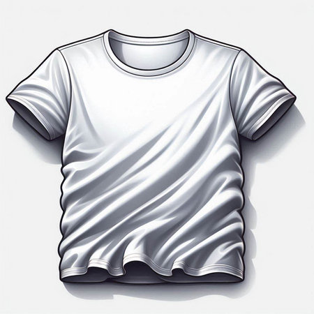 White t-shirt on a white background. 3d rendering.のイラスト素材