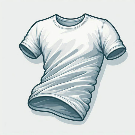 White T-shirt isolated on a white background. Vector illustration.のイラスト素材