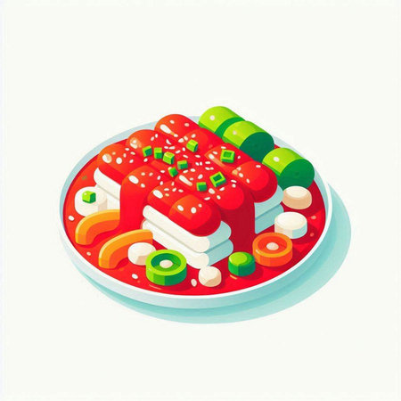 Vector illustration of a plate with sushi on a white background. Japanese food.のイラスト素材