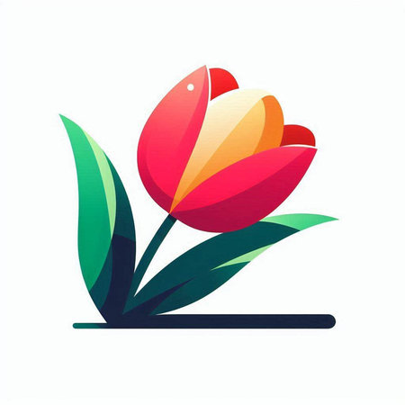 Tulip flower icon. Vector illustration of a tulip flower.のイラスト素材