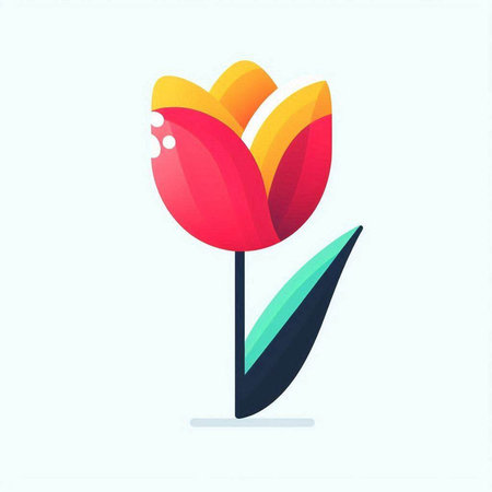 Colorful tulip flower logo. Vector illustration. Floral icon.のイラスト素材