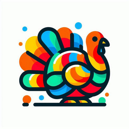 Turkey icon. Colorful vector illustration. Isolated on white background.のイラスト素材