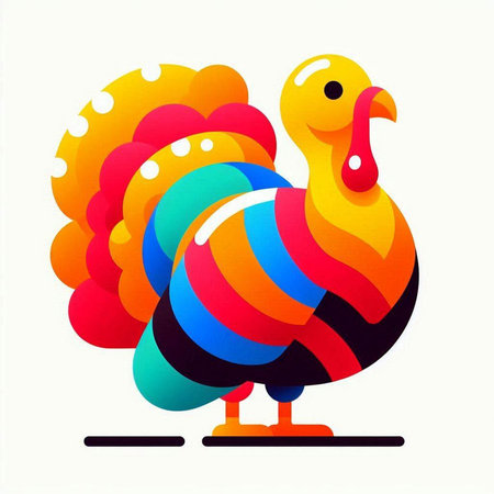Vector illustration of a turkey on a white background. Isolated object.のイラスト素材