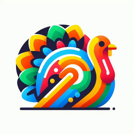 Vector illustration of swan in the form of a stylized rainbowのイラスト素材