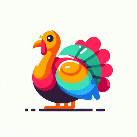 Vector illustration of a turkey. Isolated on a white background.のイラスト素材
