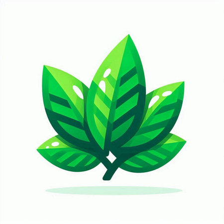 Green tea leaves. Vector illustration. Isolated on white background.のイラスト素材