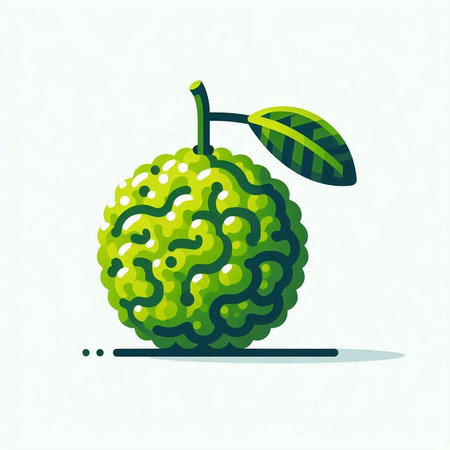 Kaffir lime icon. Vector illustration of bergamot.のイラスト素材