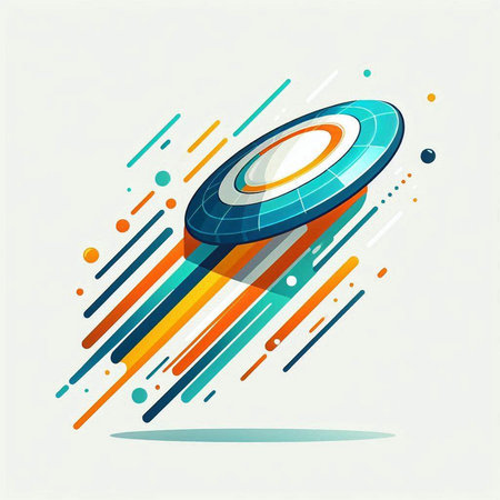 Abstract colorful geometric background with circles and lines. Vector Illustration.のイラスト素材