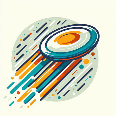 Futuristic spaceship flying in the space. Futuristic spaceship. Vector illustration.のイラスト素材