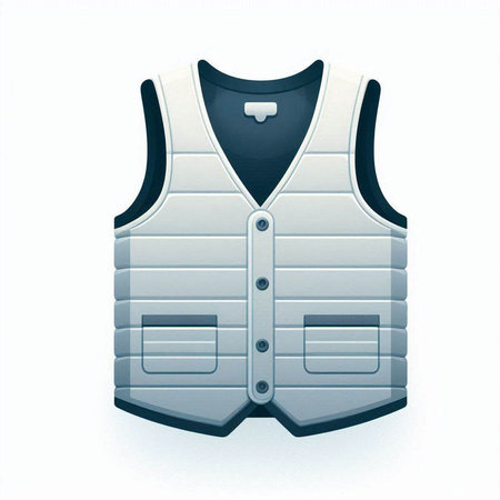 Illustration of a fishing vest on a white background (3d render)のイラスト素材