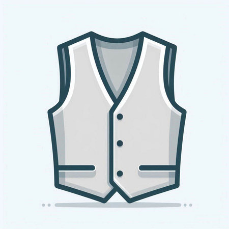 Illustration of a vest. Vector illustration of a vest on a white background.のイラスト素材