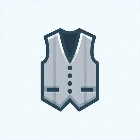 Illustration of a waistcoat in a flat style on a white backgroundのイラスト素材