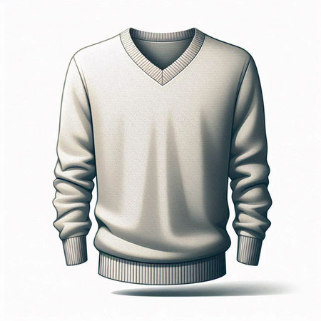 Men's sweater isolated on a white background. 3d rendering.のイラスト素材
