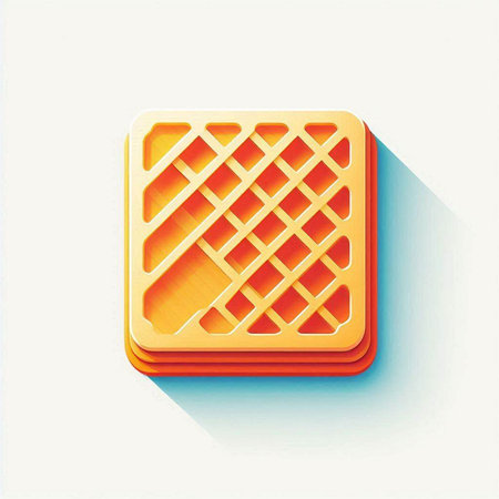 Waffle icon. Vector illustration, flat design. Eps 10.のイラスト素材